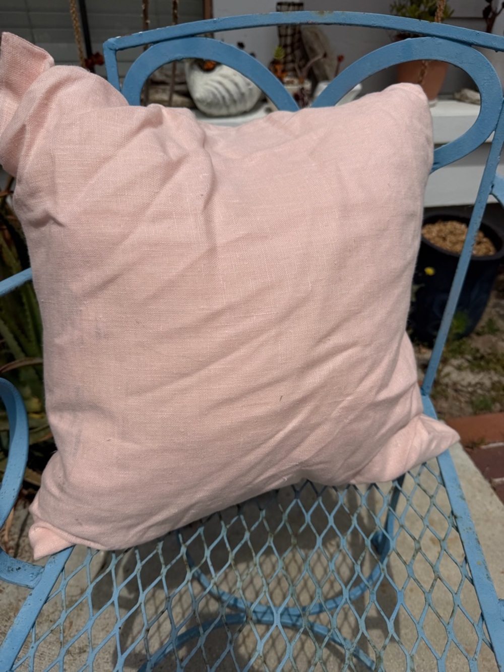 Blush Pink Linen Throw Pillow Covers - Set of 3 - Picture 4 of 8
